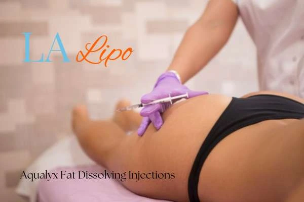 Woman having fat dissolving injections Byfleet on thighs