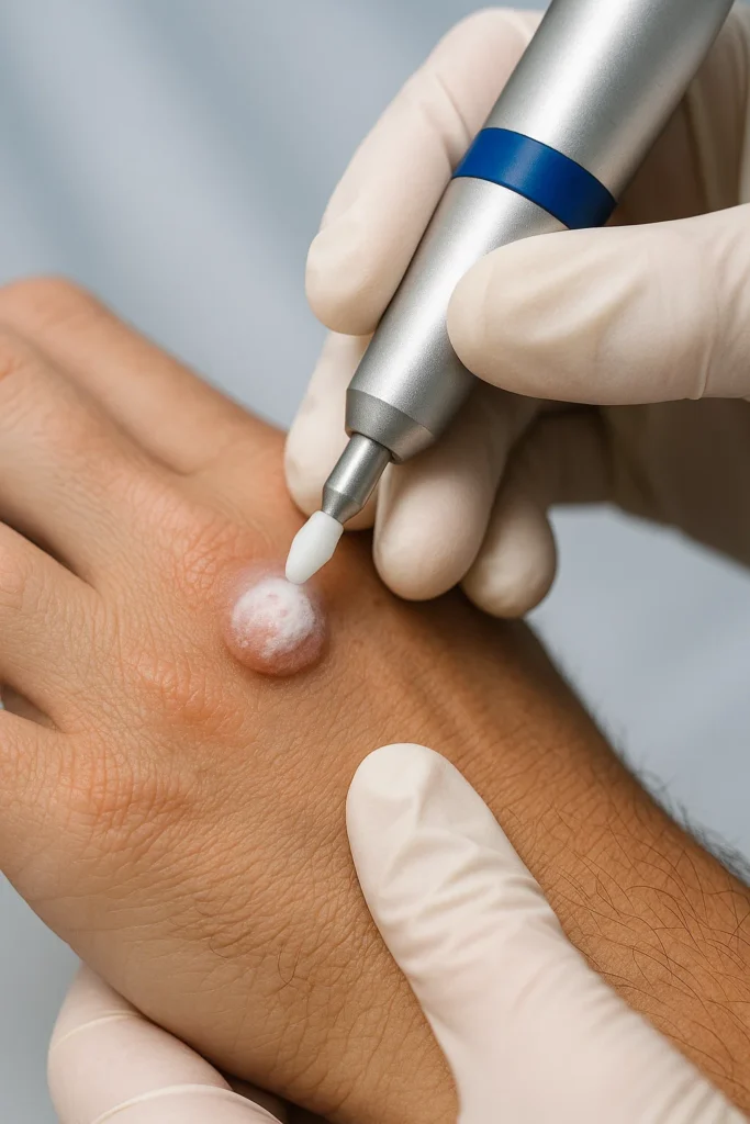 example of wart removal Byfleet using cryopen