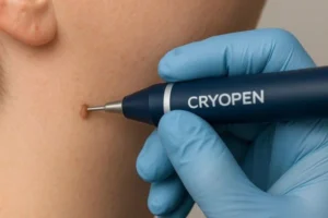 Person receiving skin tag removal Byfleet