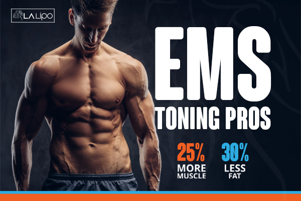 Image of man with sculpted stomach showing the fat loss and muscle gain of LA-EMS Body Sculpting Treatment Byfleet